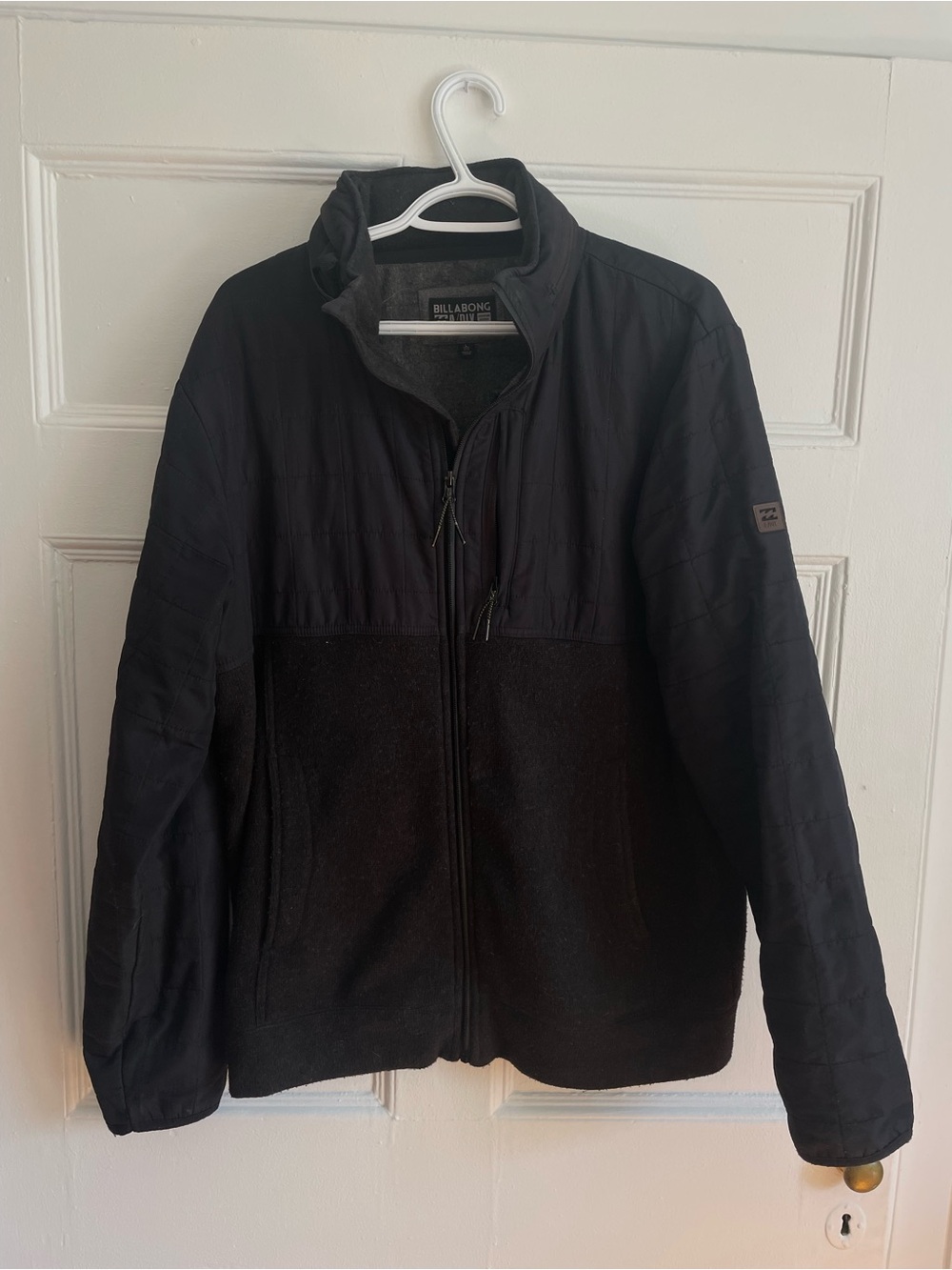 Billabong | Black Quilted Fleece Hybrid Jacket